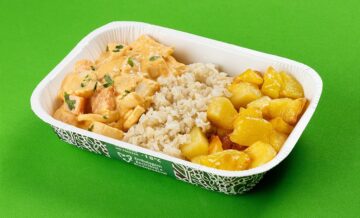 Estrogonofe de Palmito e cenoura com arroz integral e batata na manteiga 40...